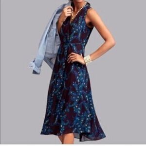 Cabi Treasures Purple Paisley shift Sleeveless Dress 0 Casual event cottage-core